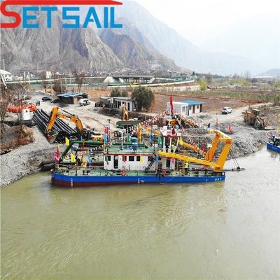 砂採掘機 12 インチカットカッター吸い込みドレーガーと水流量100m3〜20000m3