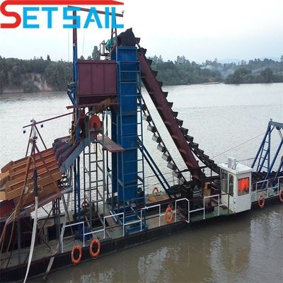 75kw-500kw キュミンズ 高容量 川バケツチェーンの掘削機 金とダイヤモンドの採掘