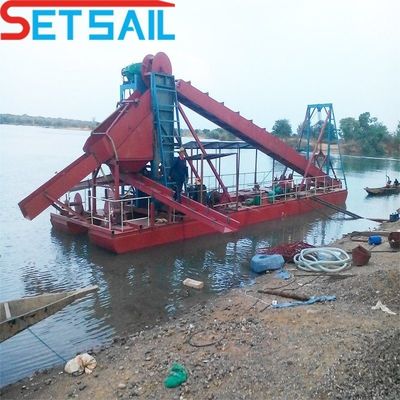 CTD スロットタイプチェーンバケツ 23m-49mの船体寸法を持つ金とダイヤモンドの鉱山掘削用ドレーガー