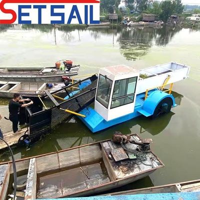 1〜2人乗用 ディーゼルエンジンのフルオートマティック水草刈り機 切断深さ1.2m-2m